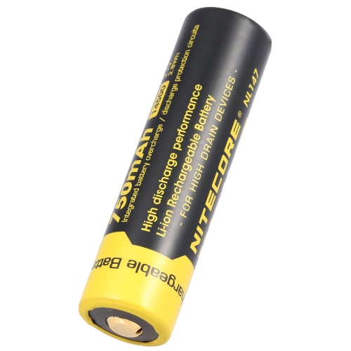 NITECORE NL147 14500 Batería recargable 750mAh 3.7V Alta capacidad para la linterna del LED Linterna Antorcha Faro con PCB
