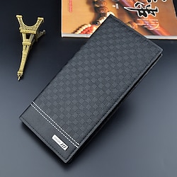 Men's Wallet Wallet PU Leather Daily Office  Career Embossed Solid Color Light Coffee Black Dark Coffee Lightinthebox