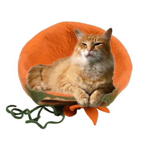 Lana de fieltro artesanal Nido de cueva de gato para mascotas Nido Suave Cómodo para gatos grandes y gatitos