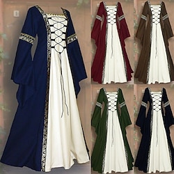 Outlander Plus Size Medieval Renaissance Cocktail Dress Vintage Dress Prom Dress Women's Costume Vintage Cosplay Party Festival Dress Halloween miniinthebox