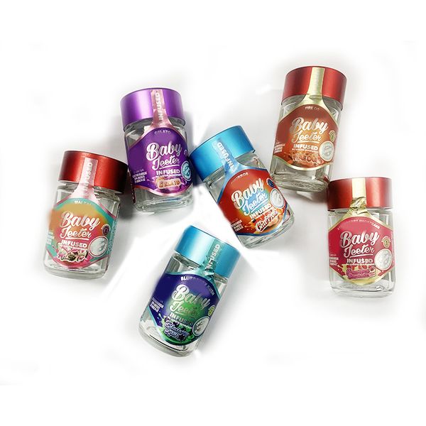 0.5 Gram Baby Jeeter Infused Pre Roll Glass Tube Packaging Joint prerolls Child Proof Multi Color Lids
