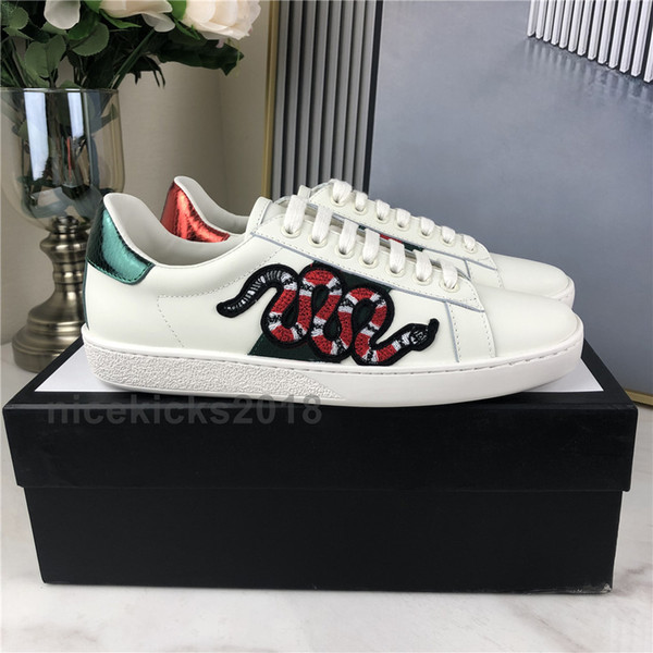 Discount Cheap Men Women Sneaker Casual Shoes Low Top Leather Sneakers Ace Bee Stripes Shoe Walking Sports Trainers Drop Shipping