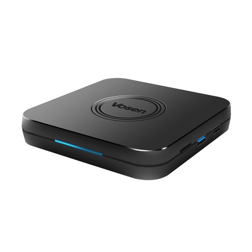 Vosen V1 Smart Android 9.0 TV Box UHD 4K Reproductor de medios Amlogic S905X2 LPDDR4 2GB EMMC 16GB 2.4G / 5G WiFi BT4.0 Teléfono APLICACIÓN Control Luces de respiración coloridas