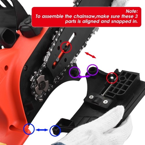 Scie à chaîne électrique de 12 pouces Scie à chaîne électrique à main 4,0Ah rechargeable Chargeur rapide à chargeur de branche d'arbres Écrasage Scissures de jardin pour arbre Tri coupe de bois
