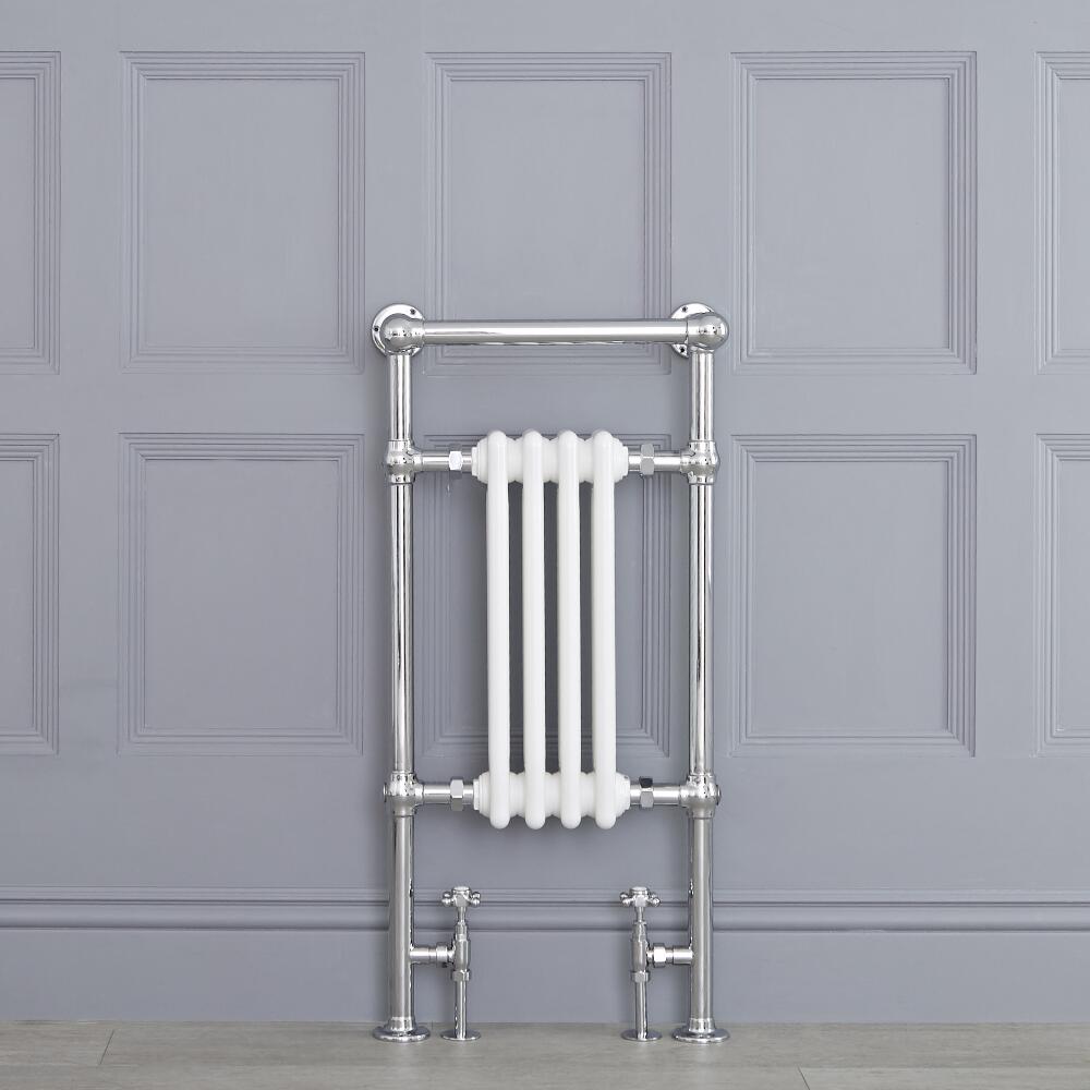 Radiador Toallero Blanco Tradicional - 930mm x 452mm (Barra Superior Angular) - Elizabeth